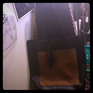 Black and brown XXL purse Dress Barn